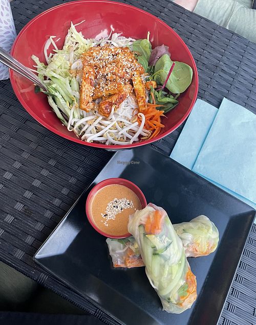 Tofu noodle salad and tofu spring rolls  at Uncle Van - Steingasse in Salzburg
