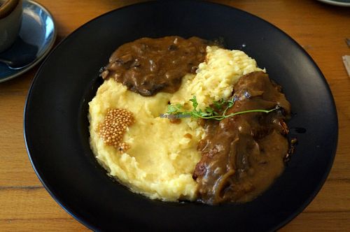 Sausage and Mashed Potatoes at Mōpa in Paris