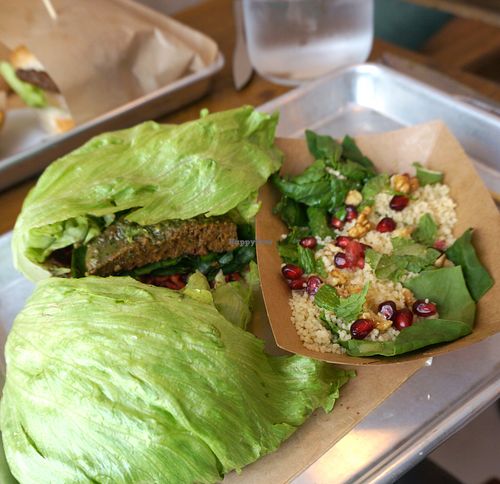 No-bun Burger + Salad at Mōpa in Paris