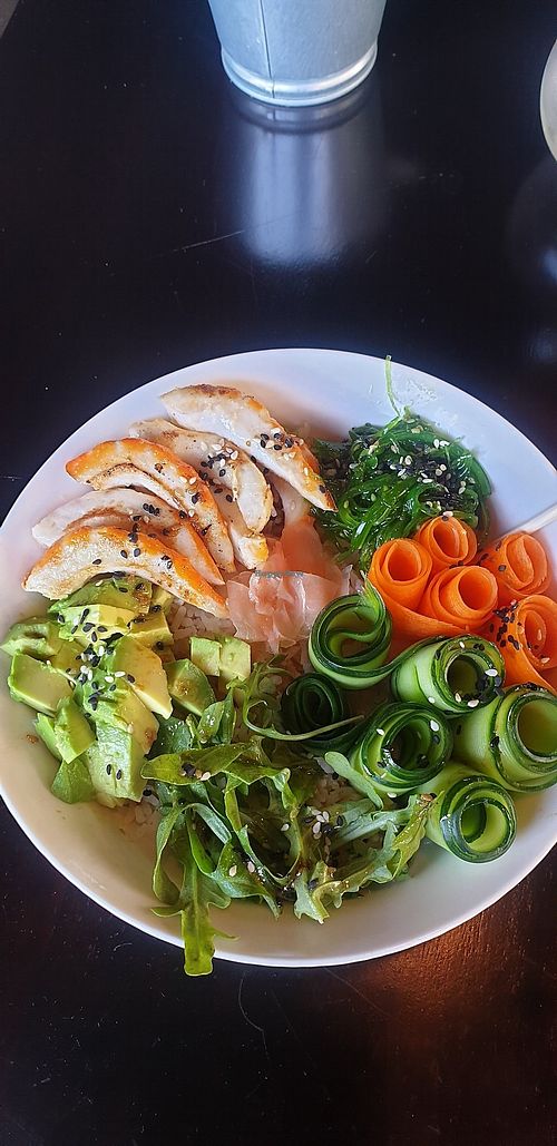Sushi bowl at Lisica Cafe in Maribyrnong