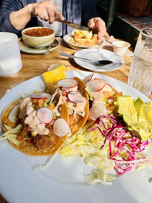 Phish Tacos. Amazing!!!  at Follow Your Heart Market & Cafe in Canoga Park