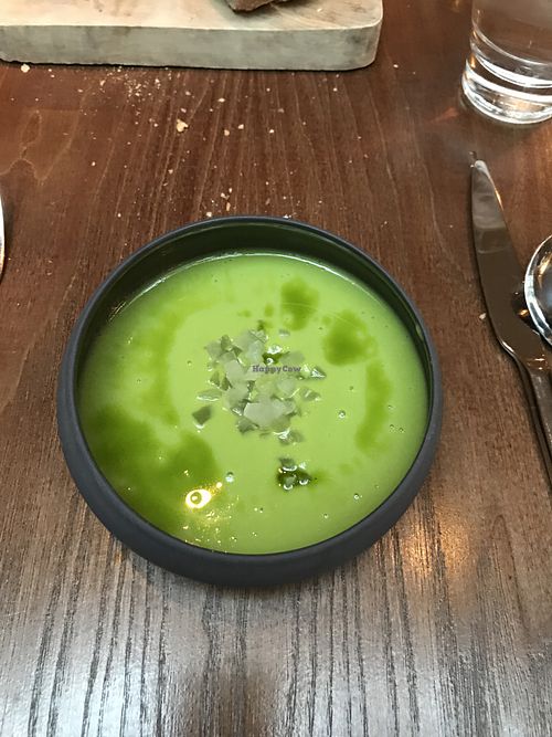 Pea gaspacho  at Wotton House in Wotton