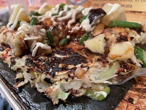 Vegan okonomiyaki  at OKO Okonomiyaki in Osaka