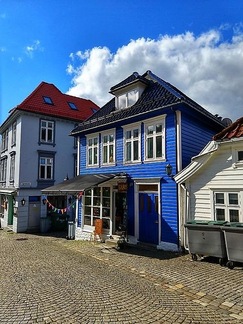 On a charming pedestrian only walkway at Solros in Bergen