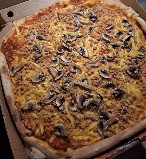 The vegan capricciosa. at Gastro Pizzera in Norrkoping