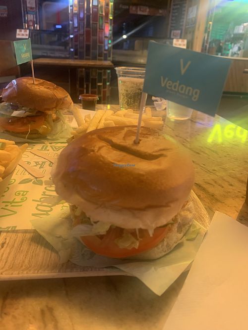 angry chick burger at Vedang - green burger | Mall of Berlin in Berlin