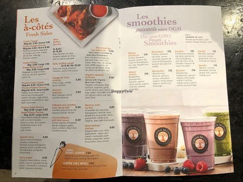 Menu 3/6 at Copper Branch - Des Galeries in Quebec