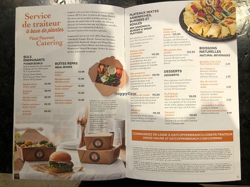 Menu 5/6 at Copper Branch - Des Galeries in Quebec