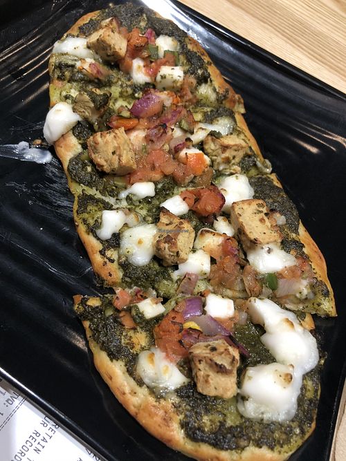 Flat bread pesto fake feta +++ at Copper Branch - Des Galeries in Quebec