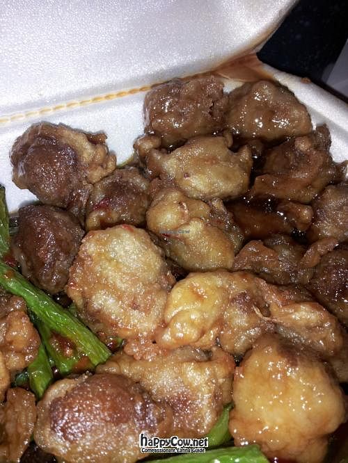 Vegetarian orange meat at Vegi Wokery in Cerritos