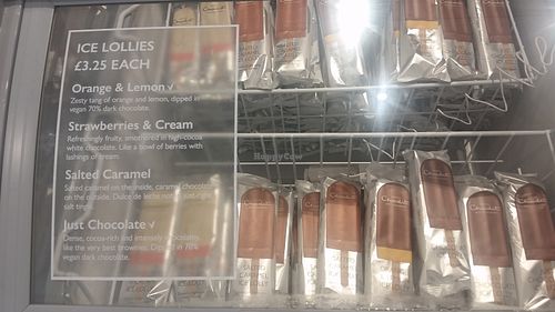 2 vegan lollies at Hotel Chocolat in Cardiff