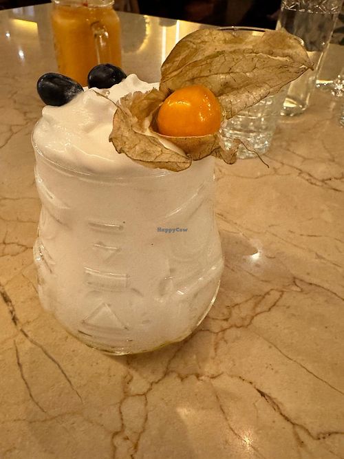 Coconut foam with pineapple at Margarito in Bilbao