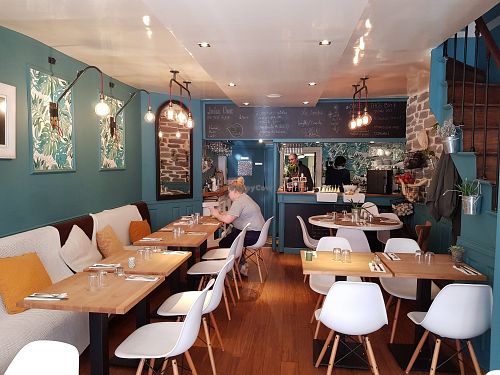 Cafe interior downstairs at La Cantine in Honfleur