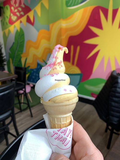 Vegan soft serve at YAY! THAI in Saskatoon