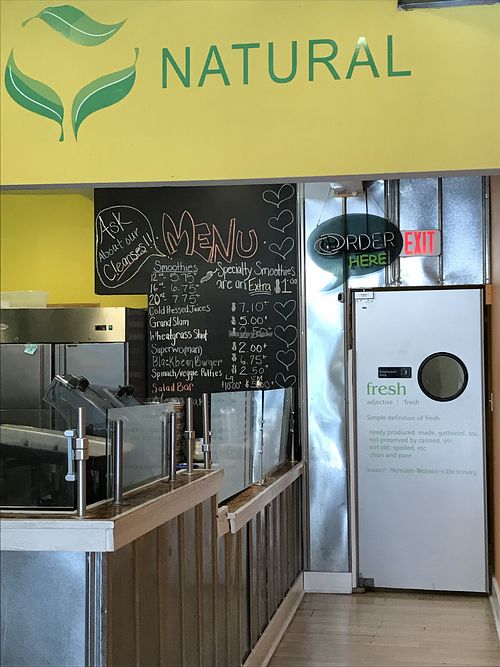 Menu - one part at Turning Natural in Washington