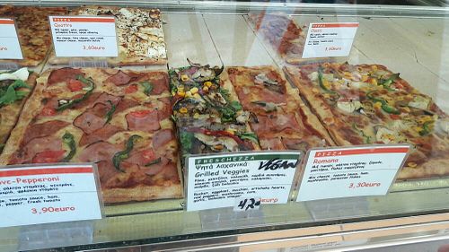 More expensive than meat options at PizzaBit in Naxos