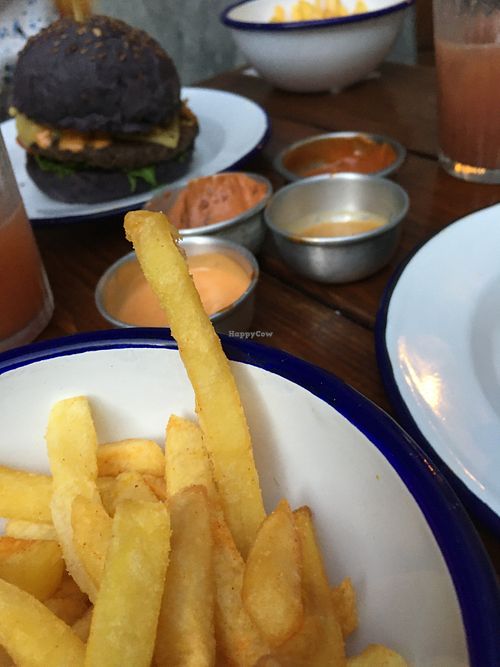 Serve of fries (comes with the burger) at Vegan Junkies in Lisbon