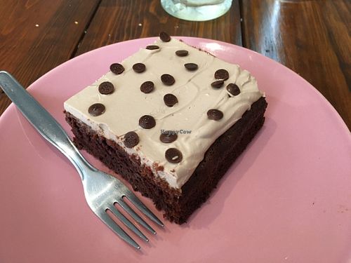 Chocolate and baileys with chocolate sprinkles at Vegan Junkies in Lisbon