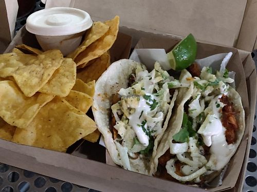 Jackfruit tacos at MTHR Vegan in New York City