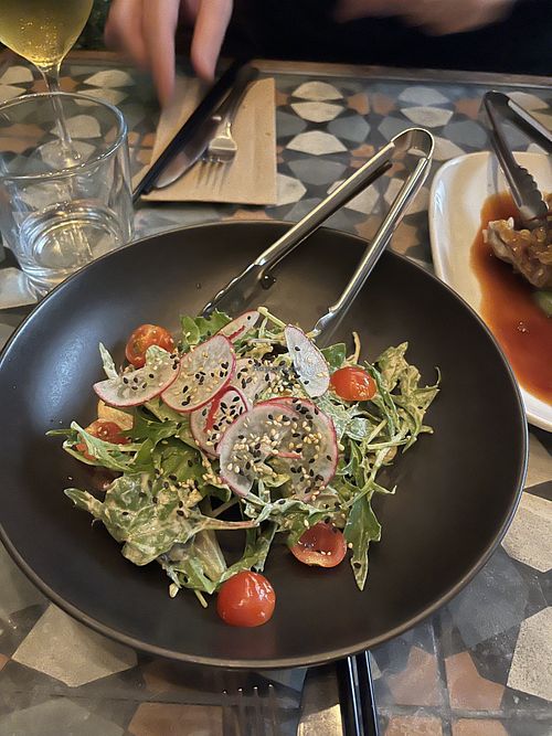 Mixed leaf salad (banquet third  course)   at Yulli's in Surry Hills
