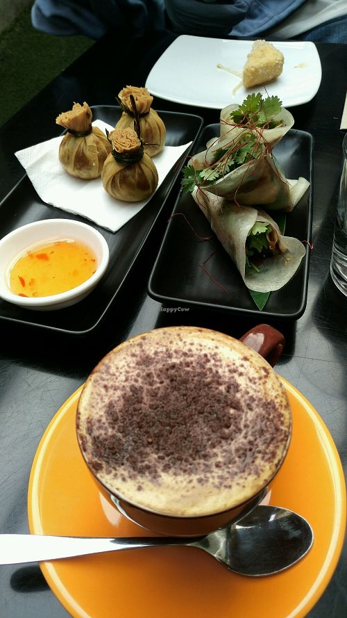 Edamame and coconut money bag at Yulli's in Surry Hills