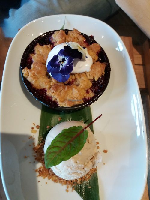 Davison plum crumble at Yulli's in Surry Hills