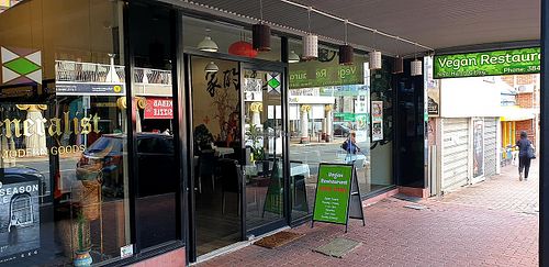 Front of restaurant at West End Vegan Restaurant in West End