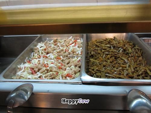 salad with fake meats at Nirvana in Mexico City