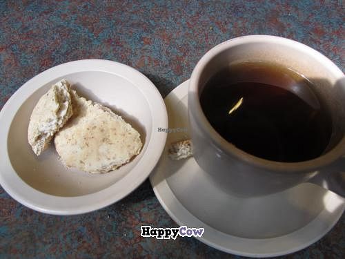Meals are accompanied by complimentary tea and biscuits.  These are hard biscuits, like crackers. at Nirvana in Mexico City