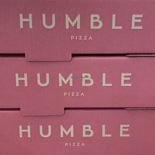 pizza boxes  at Humble in South West London