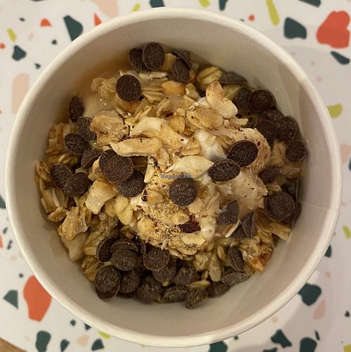 nice cream dessert with chocolate caramel toppings  at Humble in South West London