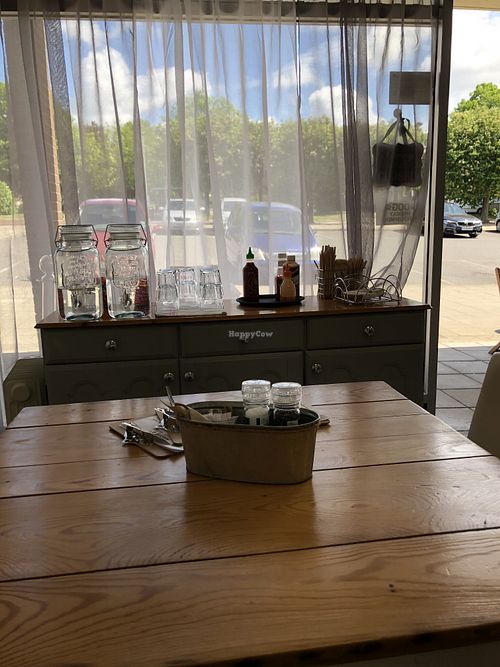 Shop front from inside  at Allison's Eatery in Bury St Edmunds