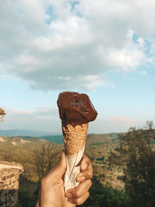 All Vegan Chocolate Icecream at Gelateria Maluba in Bagnoregio