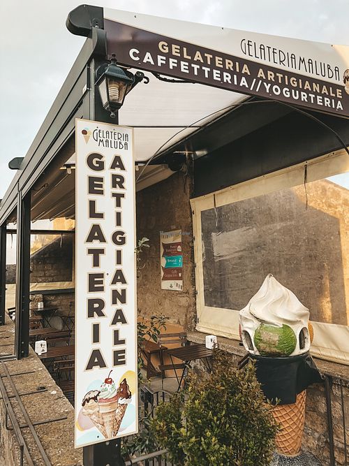 The shop at Gelateria Maluba in Bagnoregio