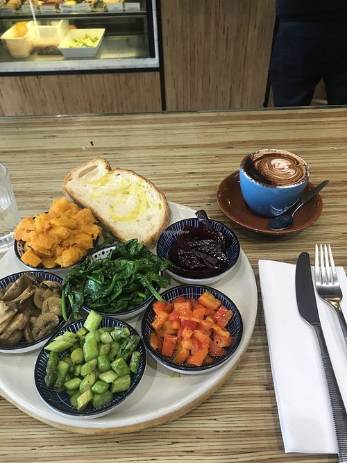 vegan breakfast platter 😍 at The Messy Tomato in Adelaide