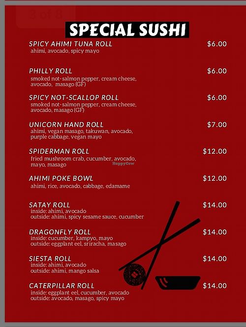 Page 2 vegan menu at Otani in Mayfield Heights