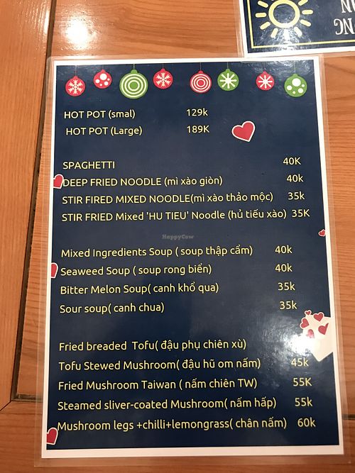 Menu 2 at Nha Hang Chay Hieu & Thuong in Qui Nhon