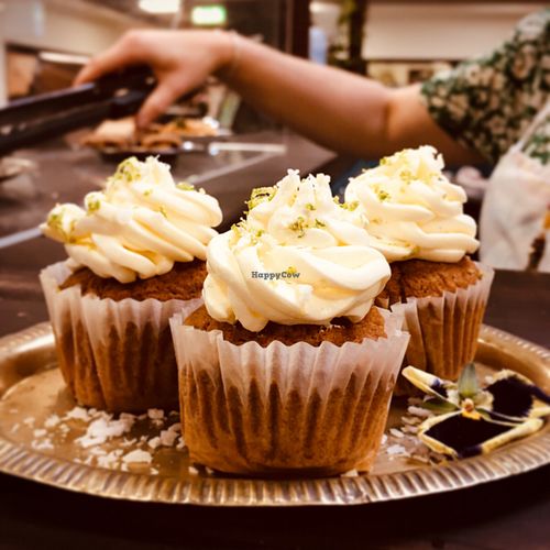 Lime and coconut cupcakes  at Manna Kafé in Malmo