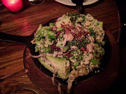 Charred broccoli salad at Honeybee's in New York City