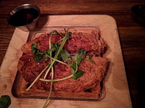 Chicken and waffles at Honeybee's in New York City