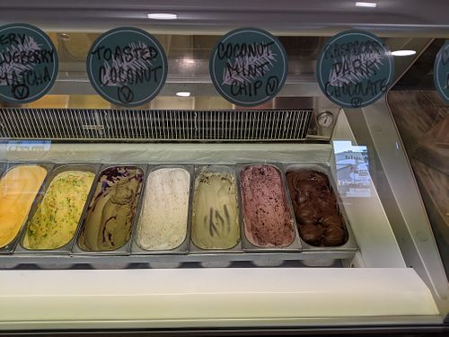 Vegan ice cream options at Blue Spruce Ice Cream in Courtenay