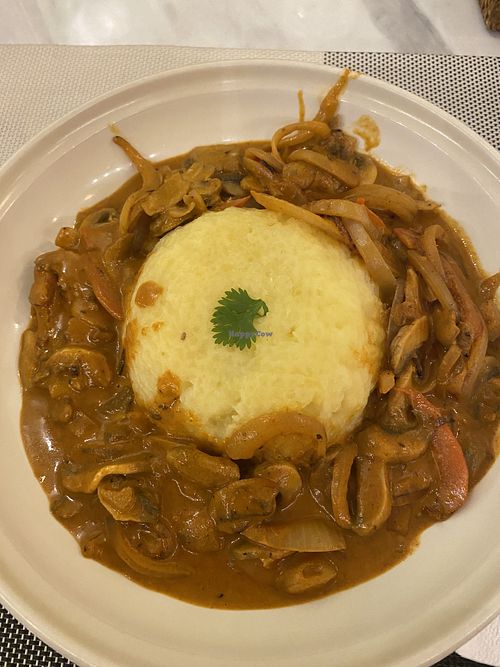 Mushroom stroganoff   at Pumpkin and Beetroot in Ubud