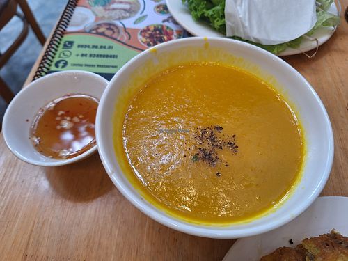 Pumpkin Soup at Loving Vegan in Da Nang