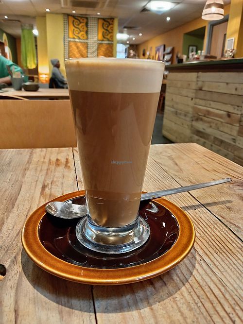 Decaf oat latte at Green Earth in Bedford