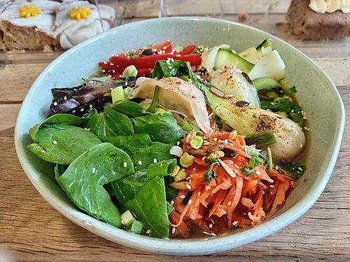 Ramen bowl at Green Earth in Bedford