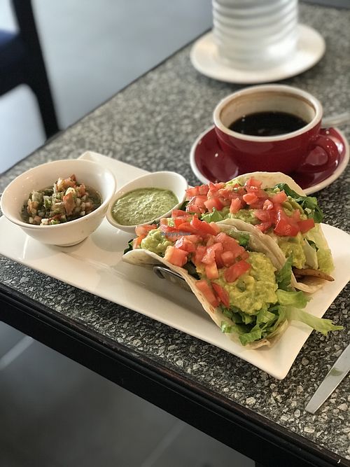 Tacos with heaps of guacamole and salsa on point. Also a killer Americano.  at Bacan Cafe in Vientiane