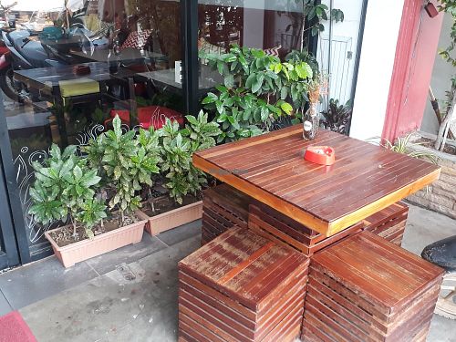 Outside seating at Bacan Cafe in Vientiane