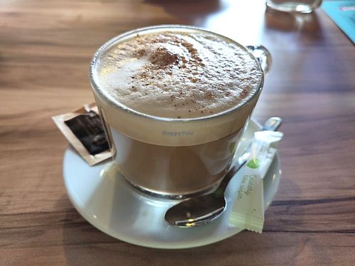 Cappucino at EnVie Vegan in Geneva