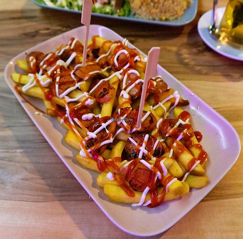 Salchipapas at EnVie Vegan in Geneva