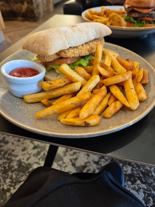 Vegan chicken ciabatta at The Coffee Club in Dunedin